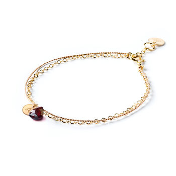January Garnet Gold And Silk Birthstone Bracelet, 3 of 6