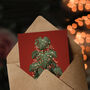 Fairy Lights Monstera Xmas Tree Christmas Card, thumbnail 3 of 6