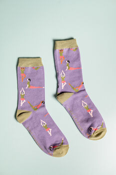 Yoga Green Bamboo Socks, 3 of 4