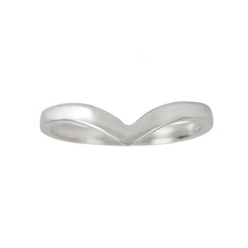 Rana Sterling Silver Chevron Stacking Ring, 2 of 5