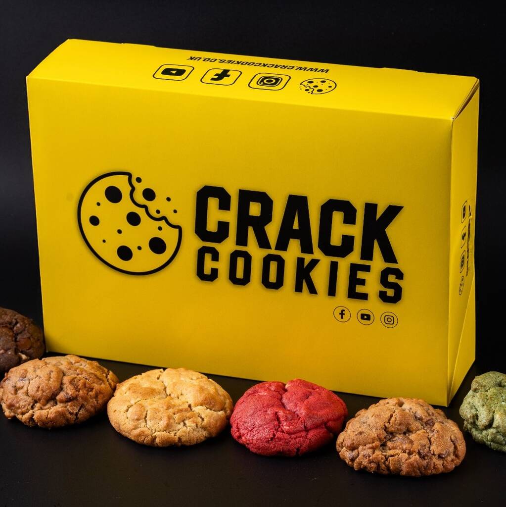 Classic Box Of Six Thick, Doughy Crack Cookies, 1 of 2