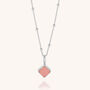 Pink Opal October Birthstone Necklace Sterling Silver, thumbnail 4 of 7