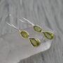 Peridot Teardrop Earrings: Silver Or Gold, thumbnail 5 of 9