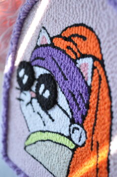 Cat With A Pearl Earring Tufted Wall Art, 2 of 7