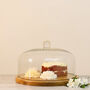 Glass Cake Dome With Wood Cake Stand 50th Birthday Gift, thumbnail 2 of 9