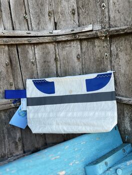 No3 Small Upcycled Versatile Sailcloth Pouch, 4 of 7