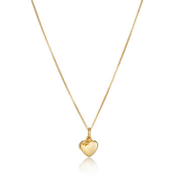 18ct Gold Plated Personalised Diamond Heart Locket, 2 of 4