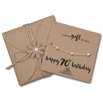 70th Birthday For Her Gold Plated Star Bracelet And Gift Wrap, 8 of 9