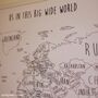 Detailed Personalised World Travel Pinboard Map, thumbnail 4 of 12