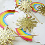 Rainbow, Cloud And Sparkly Sun Cupcake Toppers, thumbnail 3 of 4
