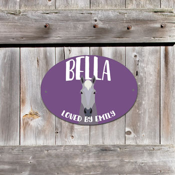 Personalised Stable Door Name Plaque Oval Horse Head, 6 of 9