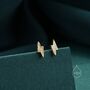 Sterling Silver Extra Tiny Opal Lightning Bolt Stud Earrings, thumbnail 4 of 12