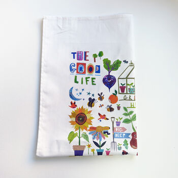 'The Good Life' Illustrated Tea Towel, 7 of 12