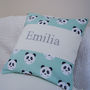 Panda Name Cushion Mint And Grey, thumbnail 3 of 5