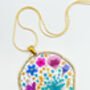 Large Statement Necklace With Forget Me Not And Pink Flowers, thumbnail 2 of 12