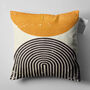 Abstract Ecru Pillow Cover With Orange Black Pattern, thumbnail 5 of 7
