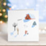 Lady With Dog In Snow Card, thumbnail 1 of 4
