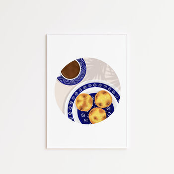 Pastel De Nata And Coffee Portugese Food Art Print, 6 of 6