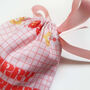 Pink And Red Retro Christmas Reusable Gift Pouch, thumbnail 4 of 7