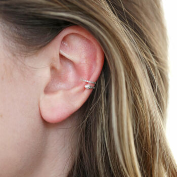 Tiny Sterling Silver Snake Ear Cuff, 2 of 8