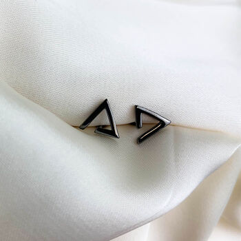 Sterling Silver Triangle Stud Earrings, 3 of 6