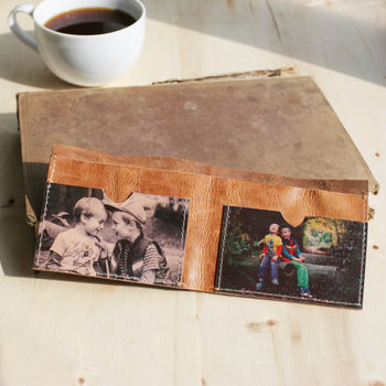 Personalised Mens Leather Photo Wallet, 9 of 12