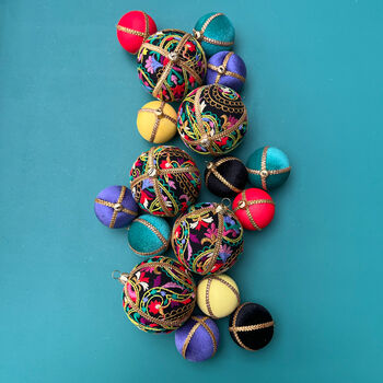 Handmade Fabric Indera Bauble, 7 of 8