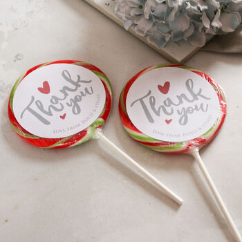 Personalised Thank You Wedding Favour Giant Lollipops, 2 of 4