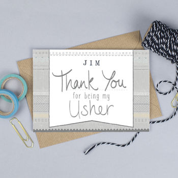 Thank You For Being My Usher Card Personalised, 2 of 3