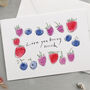'Love You Berry Much' Funny Fruit Romantic Card, thumbnail 2 of 3