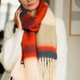 Personalised Chunky Coral Red Striped Scarf, thumbnail 5 of 9