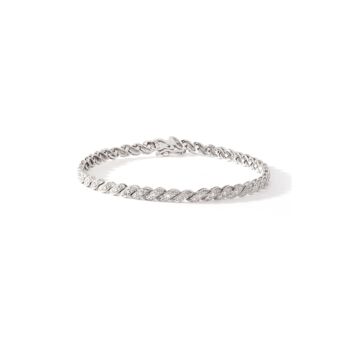 Sterling Silver Diamond Swirl Tennis Bracelet, 2 of 4