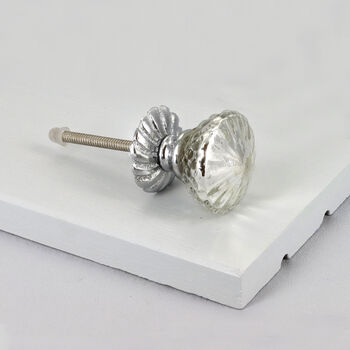 G Decor Harrison Crystal Glass Flower Swirl Pull Knobs, 5 of 7