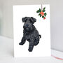 Black Mini Schnauzer Christmas Card, thumbnail 1 of 6