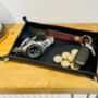 Personalised Rectangle Black Leather Accessories Tray, thumbnail 1 of 11
