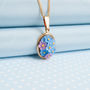 Hand Painted Forget Me Not Pendant Necklaces, thumbnail 3 of 7
