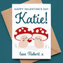 Personalised Valentine's Day Card With Cute Toadstools, thumbnail 3 of 3