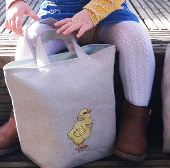 Embroidered Little Chick Easter Egg Hunting Bag, 4 of 6