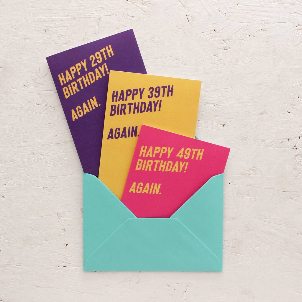 29 Again 30th Birthday Card By Purple Tree Designs