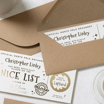 Personalised Nice List Lapland Scratch Reveal Ticket, 8 of 9