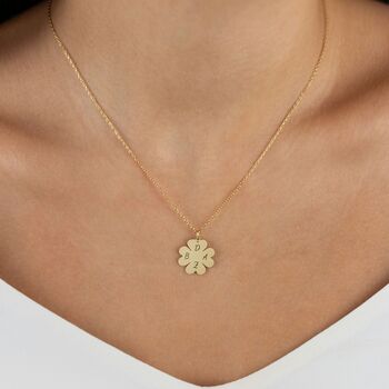 Four Leaf Clover Necklace With Initials, 6 of 9