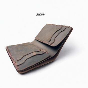 Personalised Handcrafted Leather Wallet Gift For Him, 12 of 12