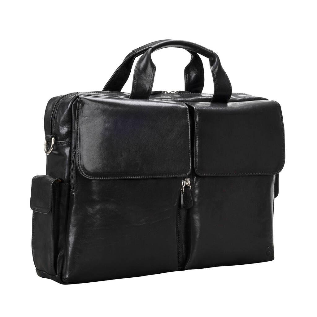 Luxury Leather Business Briefcase. 'The Lagaro' By Maxwell-Scott
