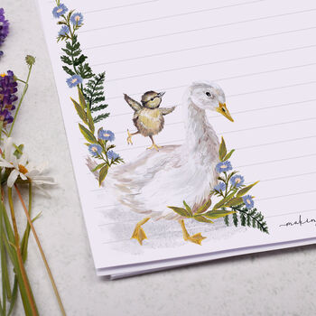 A4 Letter Writing Paper With Ducks And Florals, 2 of 4