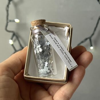 Miniature Bottle Of Silver Snowflakes Christmas Keepsake, 9 of 10