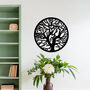 Circular Metal Tree Silhouette Wall Art Sculpture For Living Room, thumbnail 1 of 11