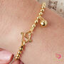 Gold Faceted Ball Musical Charm Bracelet 18 K Gold And Silver, thumbnail 1 of 12