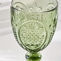 Set Of Four Emerald Baroque Wine Goblets, thumbnail 3 of 5