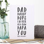 Dad's Names Fathers Day Card, thumbnail 2 of 3