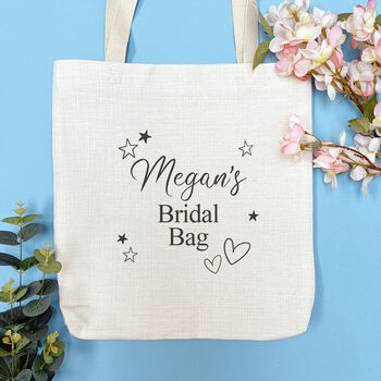 Personalised Bridal Bag | Wedding Day Tote Bag, 4 of 6